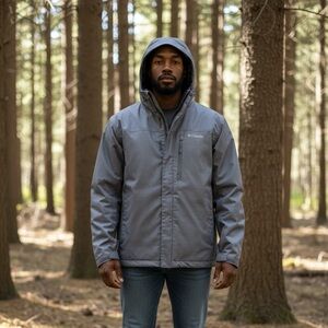 Men's Columbia Gray Hooded Jacket